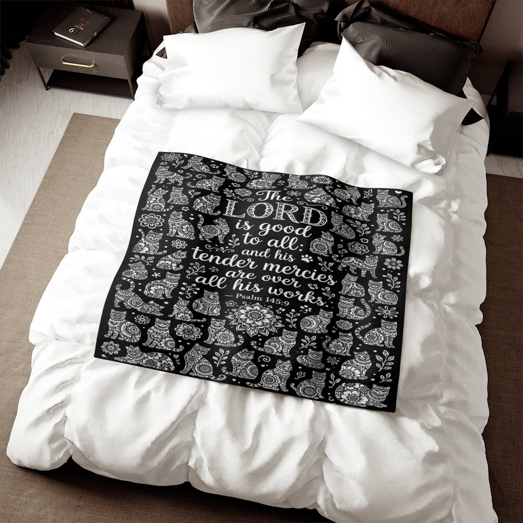 Inspirational Psalm 145 Sweatshirt Blanket — 'The Lord is Good' Cozy Faith Throw