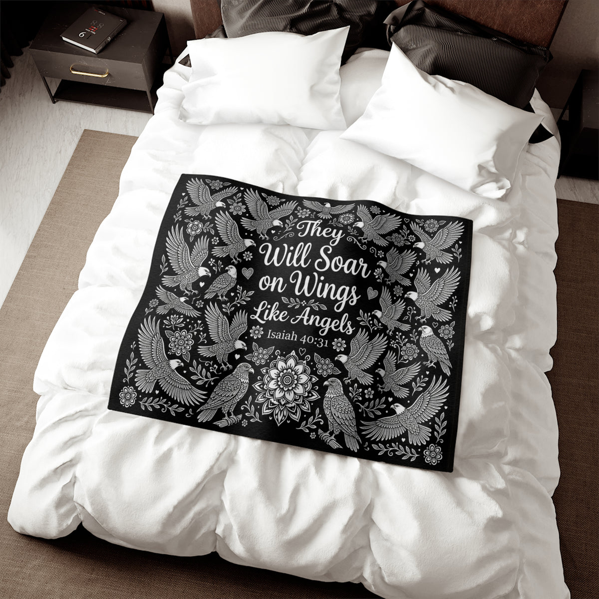 They Will Soar on Wings Like Eagles Colorable Blanket