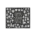 Sweatshirt Blanket — “Coffee Wakes Me Up, Jesus Keeps Me Going” Cozy Christian Throw