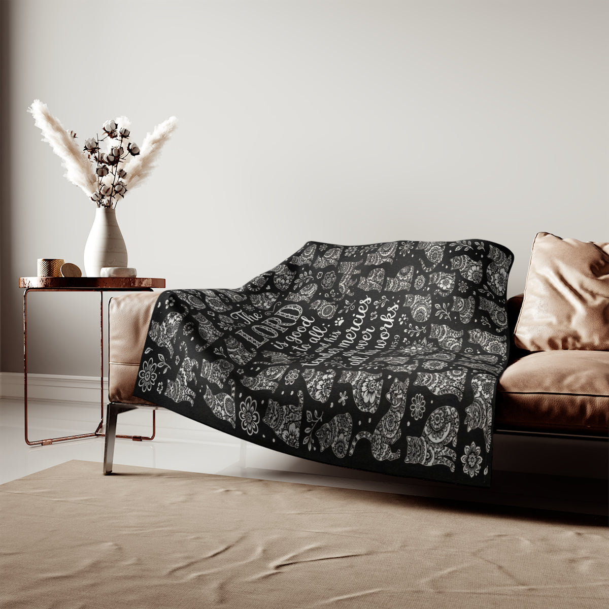 Faith and Cats Colorable Blanket