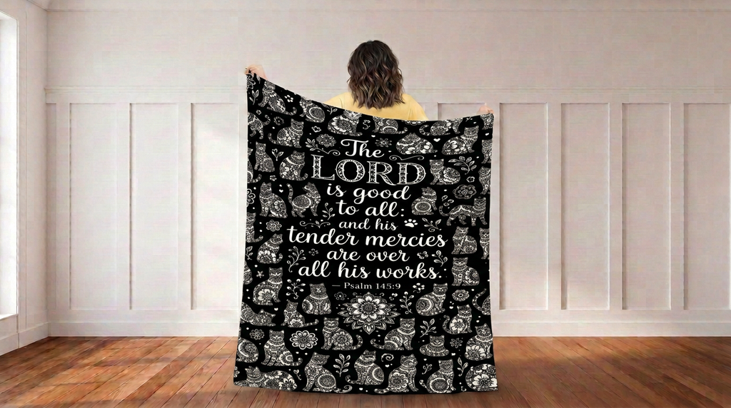 Faith and Cats Colorable Blanket