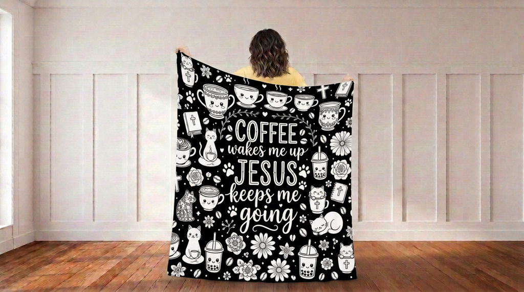 Jesus Keeps Me Going Colorable Blanket