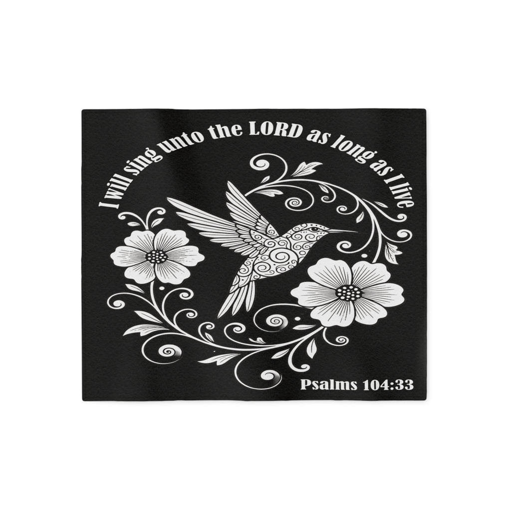 Psalms 104:33 Hummingbird Floral Sweatshirt Blanket — Christian Faith Cozy Throw